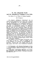 Image of first page of: Die vulkanische Kraft und die radioaktiven Vorgänge in der Erde