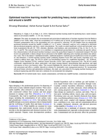 Image of first page of: Optimised machine learning model for predicting heavy
                    metal contamination in soil around a landfill