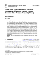 Bild der ersten Seite der Arbeit: Global-event approach to a high-precision inter-basinal
                    correlation: example from the Devonian of the Variscan Foreland
                    (Poland)