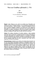 Image of first page of: Note sur Corallina officinalis L. 1761