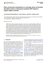 Image of first page of: Plant community composition is a stronger driver of hoverfly abundance than a commercial synthetic HIPV blend in organic apple orchards