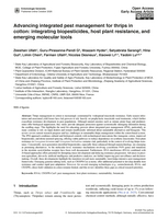 Image de la premiere page de: Advancing integrated pest management for thrips in cotton: integrating biopesticides, host plant resistance, and emerging molecular tools