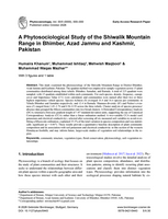 Bild der ersten Seite der Arbeit: A Phytosociological Study of the Shiwalik Mountain
					Range in Bhimber, Azad Jammu and Kashmir, Pakistan