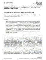 Image de la premiere page de: Nitrogen fertilization alters plant guttation, reducing insect preference and fitness