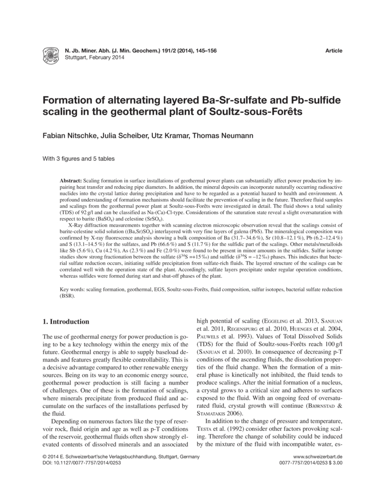 Formation of alternating layered Ba-Sr-sulfate and Pb-sulfide scaling ...