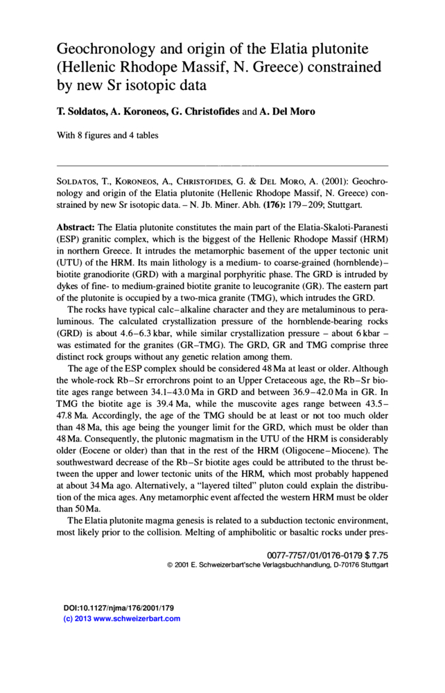 Geochronology and origin of the Elatia plutonite (Hellenic Rhodope ...